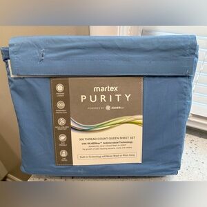 Martex Purity Blue Queen Sheet Set
